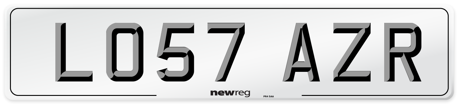 LO57 AZR Number Plate from New Reg